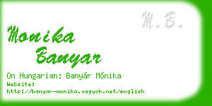 monika banyar business card