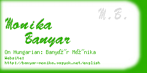 monika banyar business card